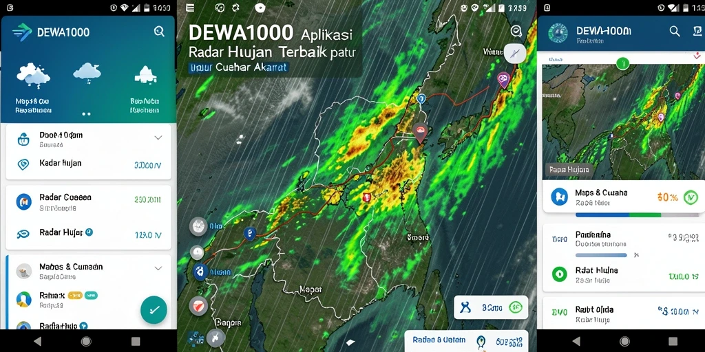 Antarmuka DEWA1000 menampilkan radar hujan yang akurat dan informatif.