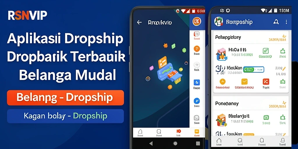 Tampilan antarmuka pengguna RSNVIP yang sederhana dan fungsional untuk Dropship.